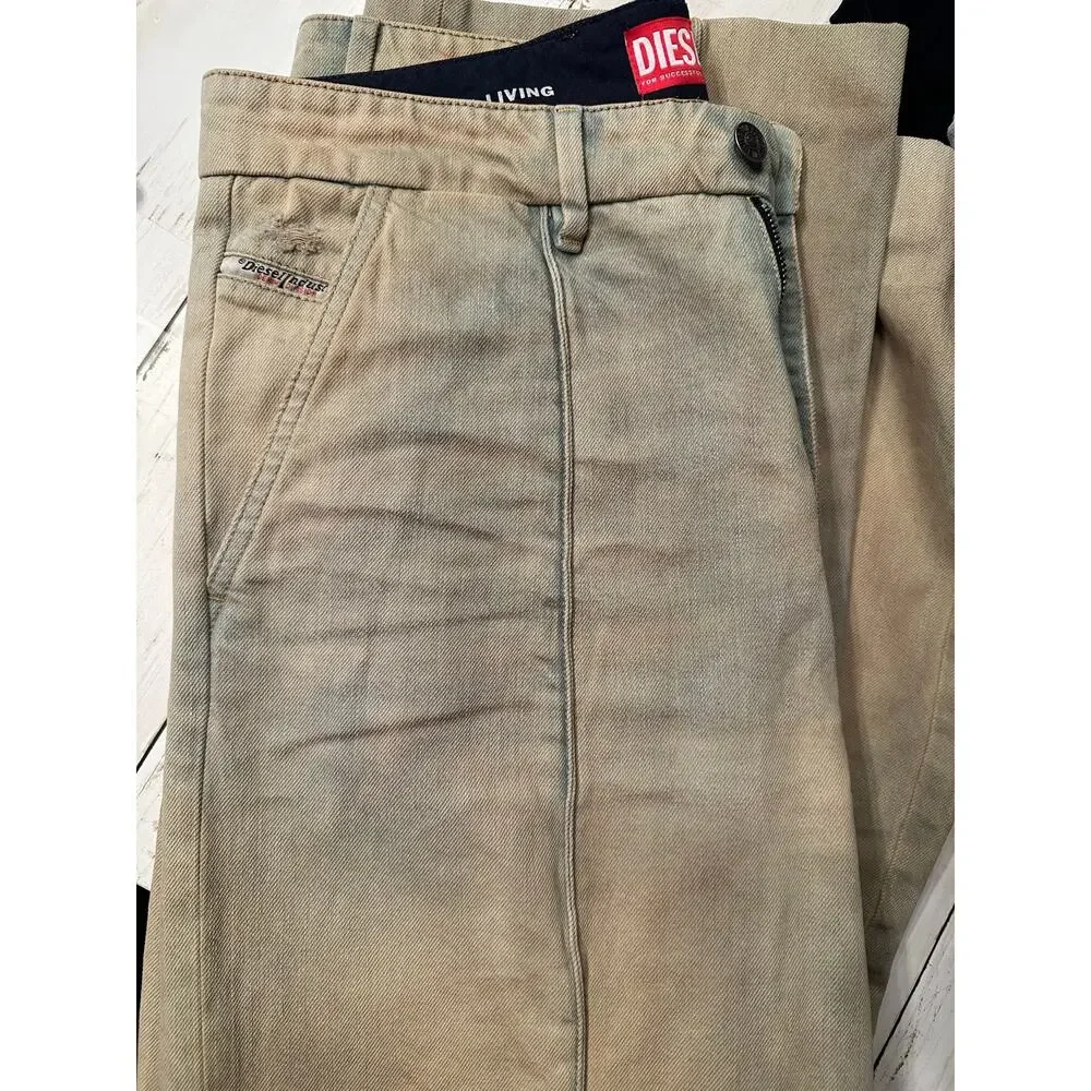 Diesel D-Chino-Work Relaxed Jeans 0jgas Men size 29 Dusty Blue Straight leg